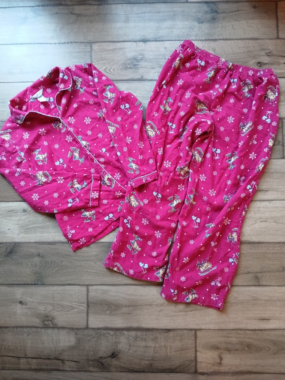 Jessica Whimsical Duck Print Flannel PJs - Grandmacore - 100% Cotton - Lg